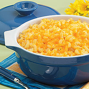 mac and cheese - http://heresmycuplord.com/2009/07/13/whats-a-party-without-food/