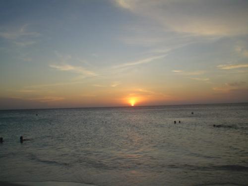 Aruba beach at sunset - I took many pictures of the sunset at Aruba. The sky had an awesome colour that kept changing.