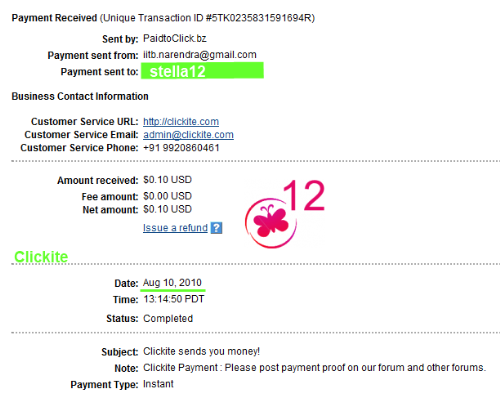 Clickite Payment Proof - http://www.clickite.com/index.php?ref=stella12
