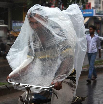 modern india 2 - a man in rain