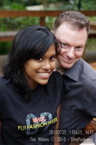 Tim and Chelsea - Me with model & designer friend Chelsea.
