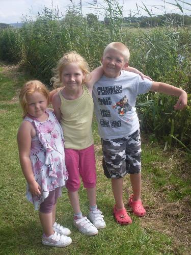 My three grandkids - My three grandkids walking along the canal