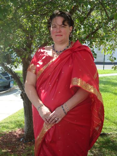 Anora's Sari - This was taken on Sunday August 29th 2010. I wore it to the Renaissance Festival which was presenting its Road to Silk themed weekend. I had one visitor to the festival stop me with excitement that someone was actually wearing clothing representng India.