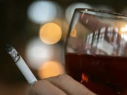 cigarrettes and alcohol - smoke and drink drinking while smoking