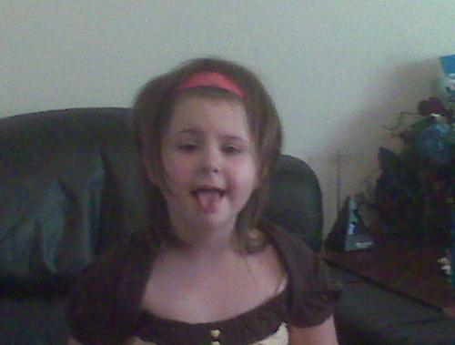 my daughter - my daughter posing for camera she will be 8 in October