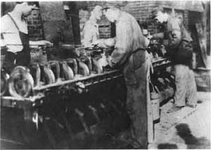 This is a picture of marbles being manufactured in - This is a picture of marbles being manufactured in early 20th century. In 1900 Martin Frederick Christensen patented a machine that revolutionized the manufacture of steel ball bearings