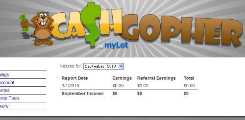 CashGopher Earnings - Through one day's efforts, my earnings on CashGopher is just $0.00 What a pity!