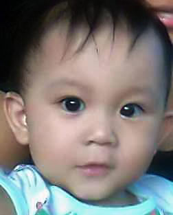 My baby - This is a photo of my adorable baby. He is now 1 year and 8 months old. They said his features were from his dad. But I don't really think so. :)