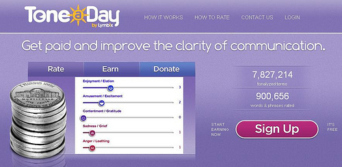 Tone A Day - Splash page of Tone A Day website.