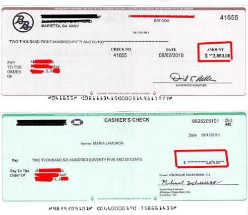 Fraudulent checks - Payment Proofs of Real kosher live checks which can be deposited by later will be considered fraud.