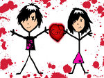emo lovers - emo lovers cartoon. this pic is soo cute