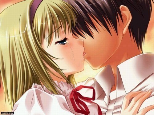 love - boy and girl kissing