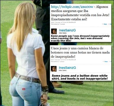 Inez Sainz - Inez Sainz all dressed up for a locker room interview. Inez Sainz - Inez Sainz all dressed up for a locker room interview.