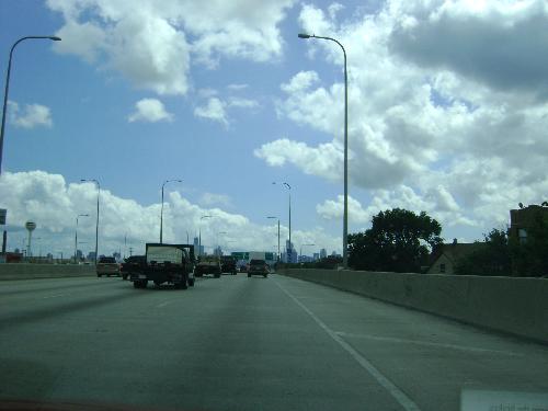 US Highway - With cloudy sky