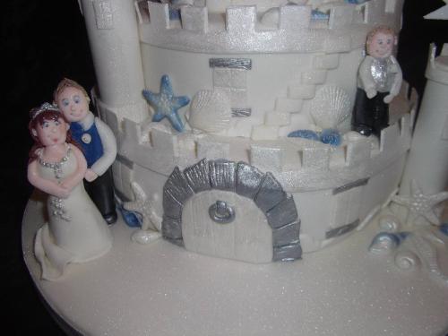 Models on cake - Bride and Groom and pageboy added to cake