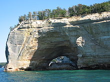 Pictured Rocks National Lakeshore - A picture of the Grand Portal at the Pictured Rocks National Lakeshore.