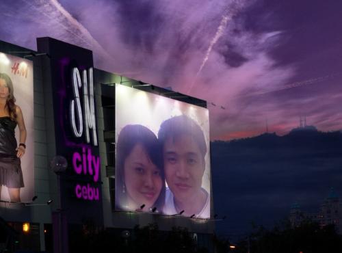 SM City - Me and my girlfriend having a huge billboard ad at SM City Cebu