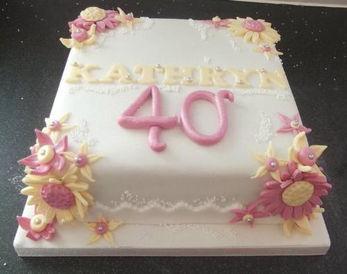 40th Birthday Cake - Another lovely design from my daughter! 40th Birthday Cake - Another lovely design from my daughter!