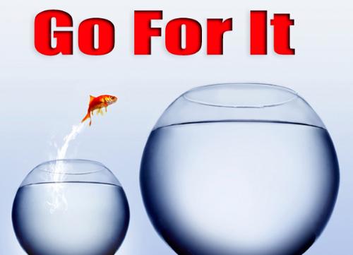 Go for it - this describe that we must go for it from survival to relax mode.