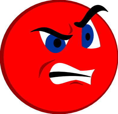 Angry - Red angry smiley face