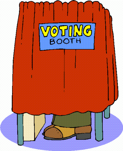 Voting - Voter at a voting booth