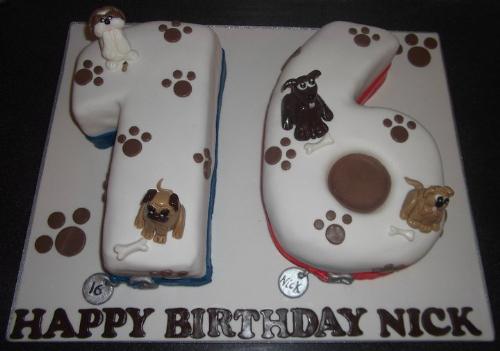 16th birthday cake - A nice cake for a dog lover!