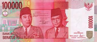 One hundred thousand - money, hundred of thousands of Indonesian
