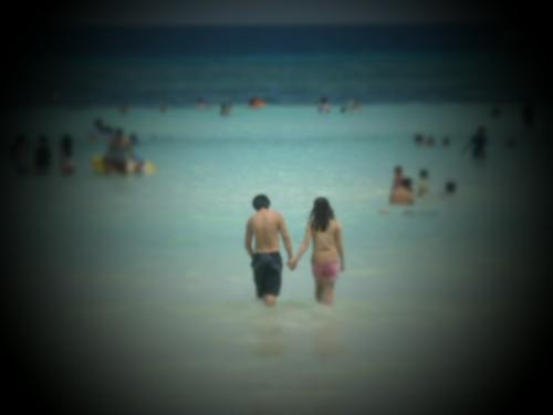 lover - We went to beach here and the weather was really sunny,so we enjoyed every single bit. This was a picture of me and my hubby while we were walking towards the the beach. A friend of mine took this photo and it was a nice picture,that's why i uploaded this.
