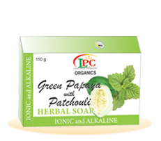 green papaya with patchouli soap - Description: It uses the raw, unripened green papaya fruit because the enzymatic activity of PAPAIN is 70 to 90 % better than its ripe counterpart. Papain is responsible for gently removing dead skin cells, revealing visibly smoother and fairer skin, its enriched with PATCHOULI and TRACE MINERALS to enhance the whitening, exfoliating, smoothening effect without drying your skin and leaving you feeling and smelling fresh all over.