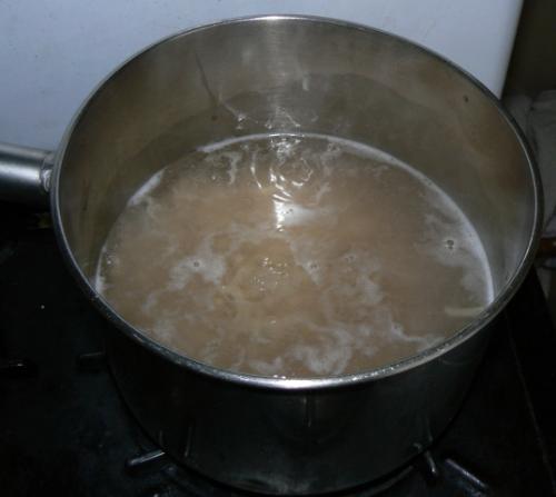 boiling pasta  - boiling macaroni noodles for dinner