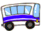 cartoon of a bus - a cartoon of a bus with a blue strip