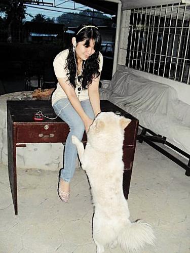 me and my dog - This is my favorite picture of me and my dog taken a few weeks before he died. I miss him already. I will forever treasure this picture.