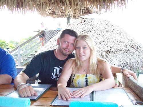 Our first day as husband and wife! - This is Kevin and I at Dinner, our first day as husband and wife!