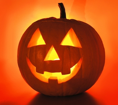 Halloween scary pumpkin. - Pumpkins can be carved out and scary faces cut into them for halloween. Normally a candle is placed inside to light up the face and the pumpkin is placed by the window at night. Interesting decoration to celebrated Halloween on the 31st of October every year.