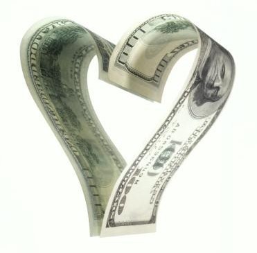 money in form of heart^^ - heart made from money^^