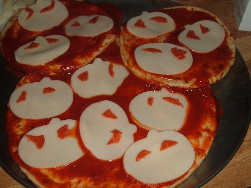 Pumpkin pizza - I made these cute pumpkin pizzas for my kids.