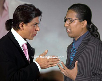 Man In A Suit with A Ponytail - Shahrukh Khan with a ponytail