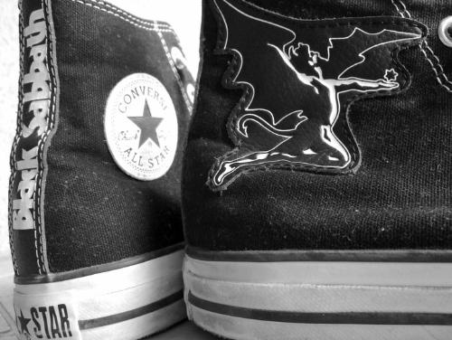 my favorite pair of Chucks - ...this is my favorite pair of shoes. Black Sabbath Chuck Taylors FTW! :)