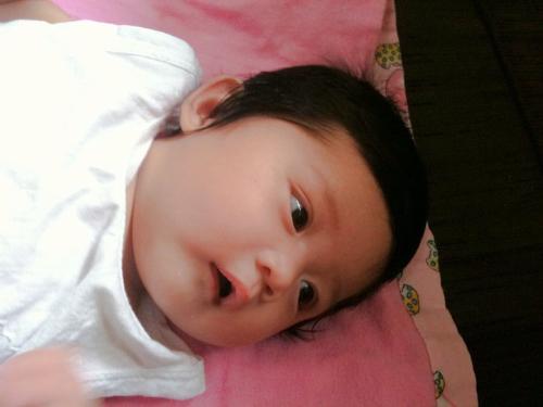 My lovely daughter!! - My daughter is going three month old next week. She is so lovely, she can now react on sounds especially when we're calling her name 'Mica Genevieve'. She is God's gift to us, she was just seven months when she was born, but see she is so strong. Mica is our second child, my wife had a miscarriage on our supposedly first baby boy. But things will happen even if it is against our will. Only God knows why but still we have to trust Him. God has beautiful things stored for each one of us but He wanted us to patiently wait for it, so that when that time comes we will learn how to treasure the things we normally take for granted.