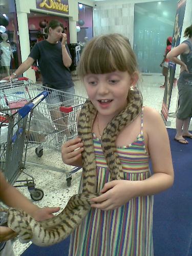 My daughter with snake  - Kayla and her new friend