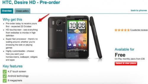 HTC desire  - HTC desire , relase date 
