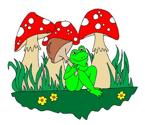 Clip Art - Frog and Mushrooms - This is one of my clip arts. Once it is enlarged its edges are very uneven. I would like to learn to have smooth edges no matter how much it is blown up.