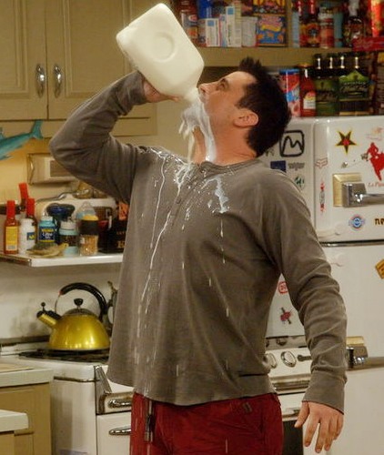 drink from gallon - Joey drinking from a gallon of milk on Friends.