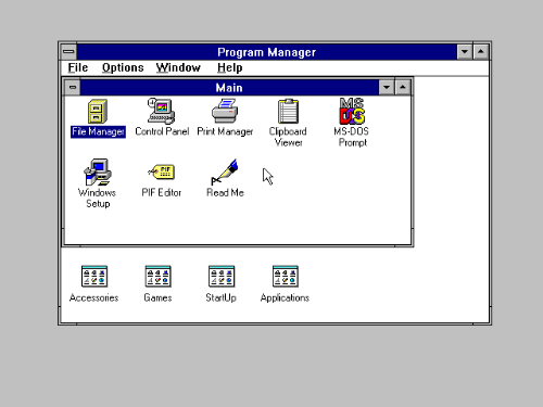 windows 3.1. desktop - this is how the desktop looked in windows 3.1.