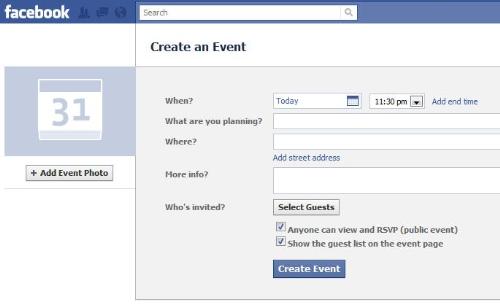Create an event in FB - It is so simple to create an event in facebook, all you need to do is just fill in everything that required and choose your guess, and you will get all your friends informed when they checked their facebook.