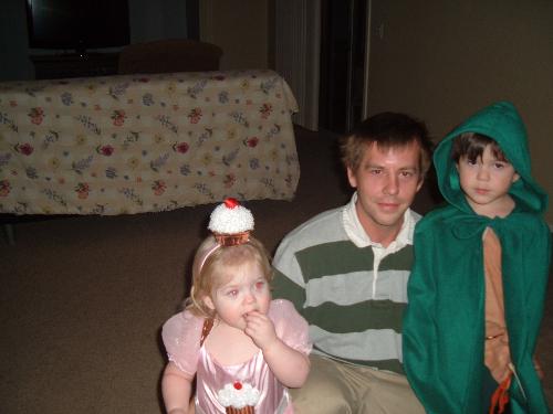 my babies on Halloween 2010 - my babies, Peirson, Charlotte and their dad, Wes