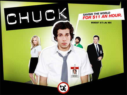 chuck poster - a poster of the tv series chuck..about spies and stuff really funny