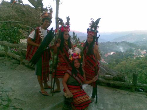 My cousin in Baguio - My cousin and her college friends went to Baguio and wore a tribal costume for picture taking