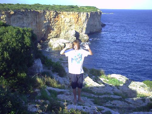 My son in Menorca - My son Jack just outside our hotel on the lovely Menorcan coastline