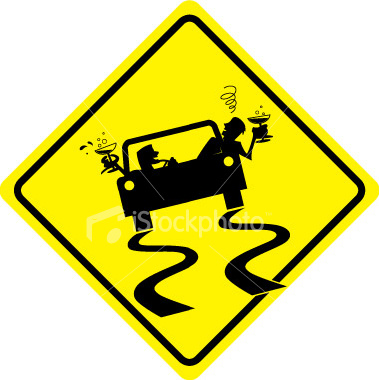 driving a car on road - this clip art shows the use of alcohol during driving